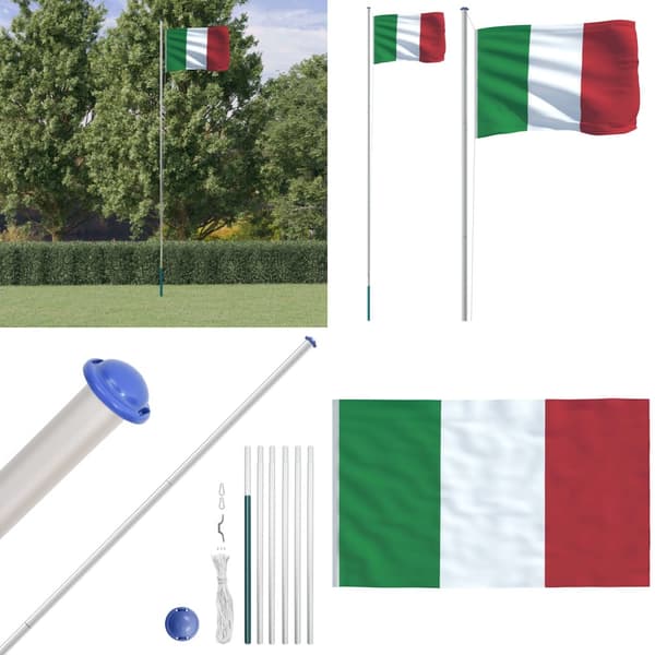 Italian lippu ja lipputanko 6,23 m alumiini - Italian Lippu - Italian Liput - Home & Living