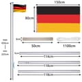 Miniatyrbild 2 av 4: YUENFONG Flagga för Tyskland - Justerbart flaggstång i aluminium 6,5 m - 5 olika höjder