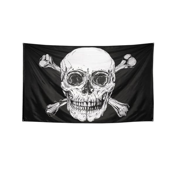 Piratskt Flagga Jolly Roger 200 x 300 cm - Svart