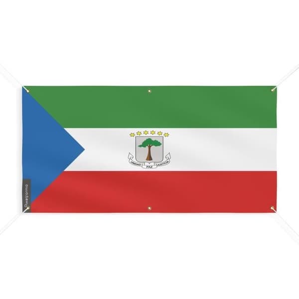 Banner Ekvatorialguineas flagga 6 öljetter 140x280cm i polyester