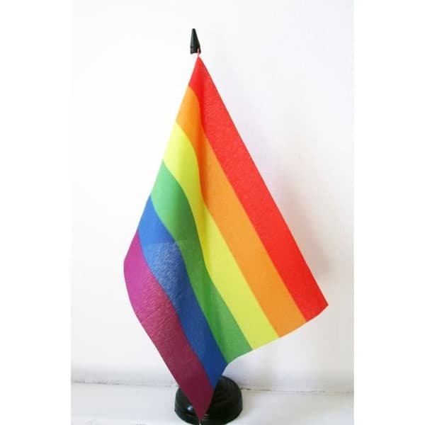 Bordsflagga Rainbow 21x14cm - gay - Rainbow flag Hög kvalitet