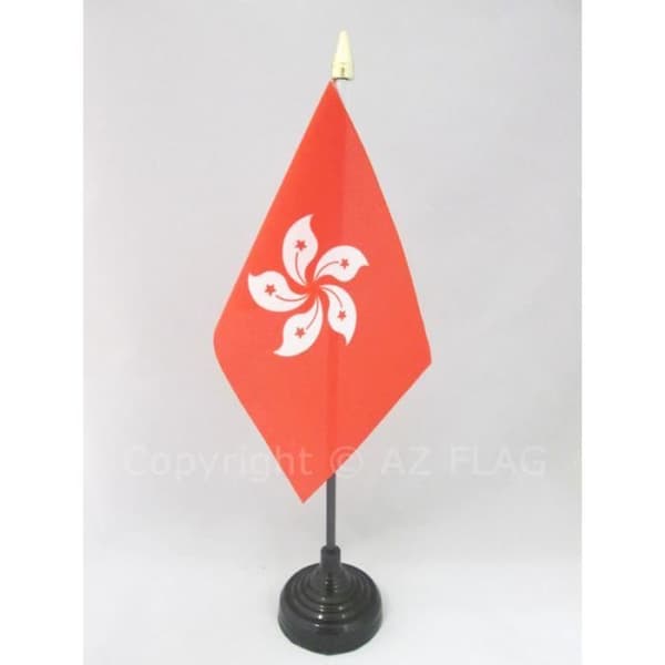 Hong Kong Bordsflagga 15x10cm - hongkongers guldspets