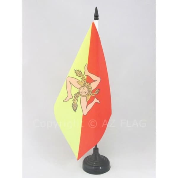 Sicilien Bordsflagga 21x14cm - Siciliansk - Italien Hög kvalitet