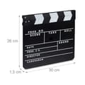 Miniatyrbild 4 av 6: Relaxdays Filmklapper Hollywood filmklapp sceninskription dekoration HxlxP: 26 x 30 x 30 cm, svart