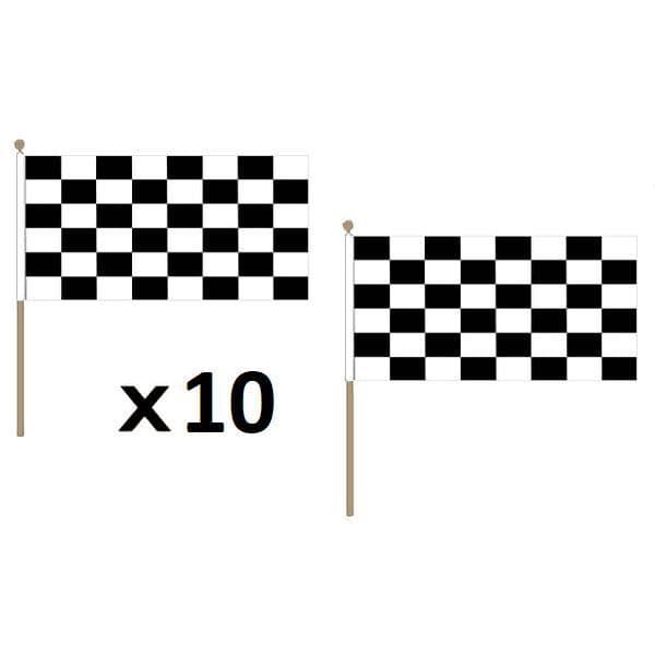 Flagga - AZ FLAGGA - Set om 10 - Svart och vit - 45x30cm - Polyester - Utomhus