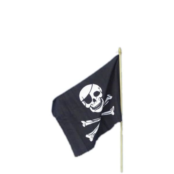 Svart och vit piratflagga En storlek