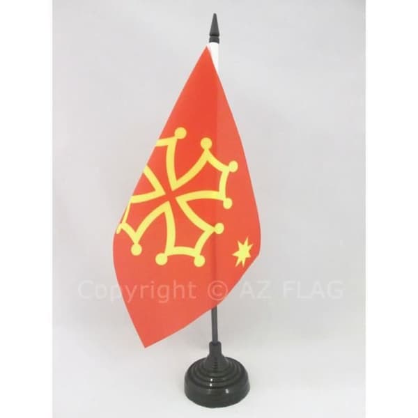 Bordsflagga - A-Ö-FLAGGA - Occitanie - 21x14cm - Polyester - Inomhus