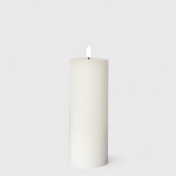Rika LED-pilarikynttilä valkoinen Ø7.5 X 10-15-20cm 1kpl