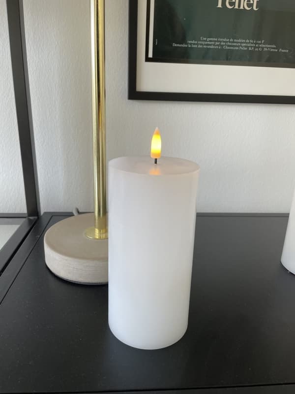 Rika LED-pilarikynttilä valkoinen Ø7.5 X 10-15-20cm 1kpl