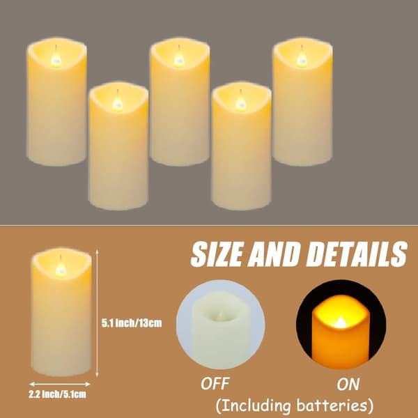 LED-ilmanliekki kynttilät, useita koko vaihtoehtoja, turvalliset ja pitkäkestoiset,2.2x5.1 Tuumaa5x13cm