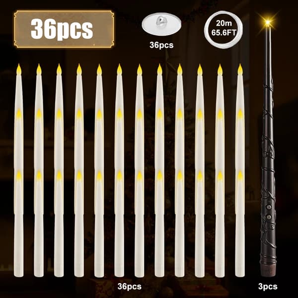 Flameless Flydende Lys, Fjernbetjening, Varmt Hvidt Lys,36Pcs-Varm Hvid