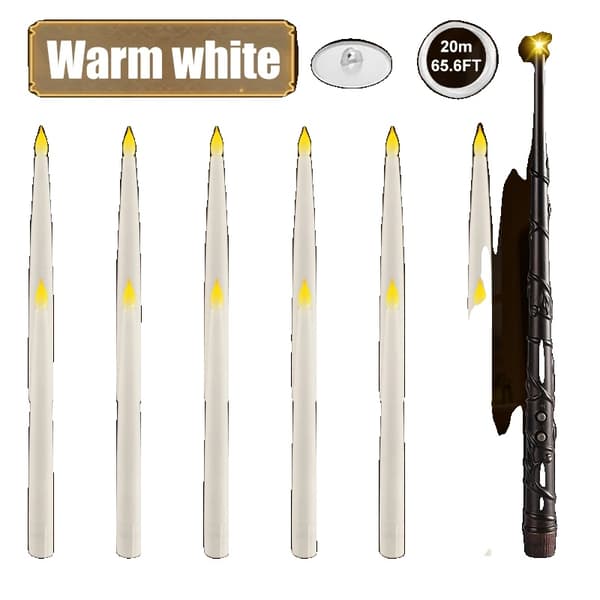 LED-ljus, varm vit glöd, fjärrkontroll magisk stav,LED-ljus, 48STK