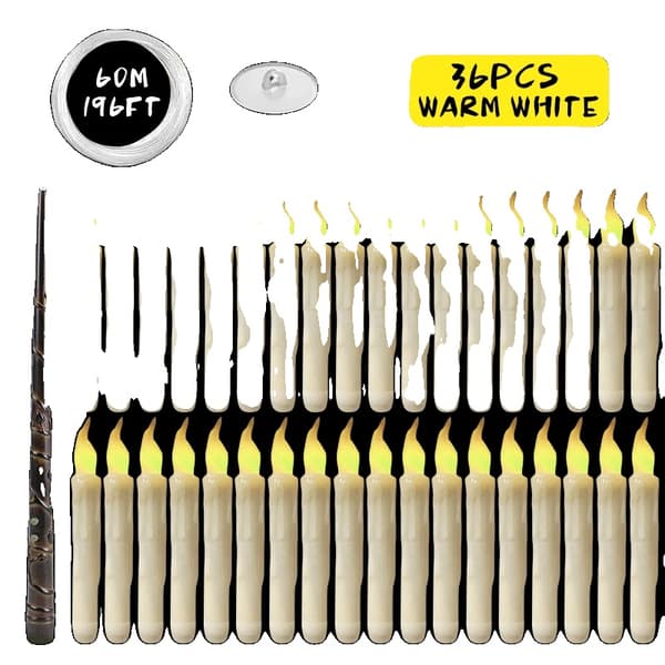 LED Flytande Ljus, Magisk Stav Fjärrkontroll, Batteridrivna, 12/24/36 Pack,Varm Vit-36st