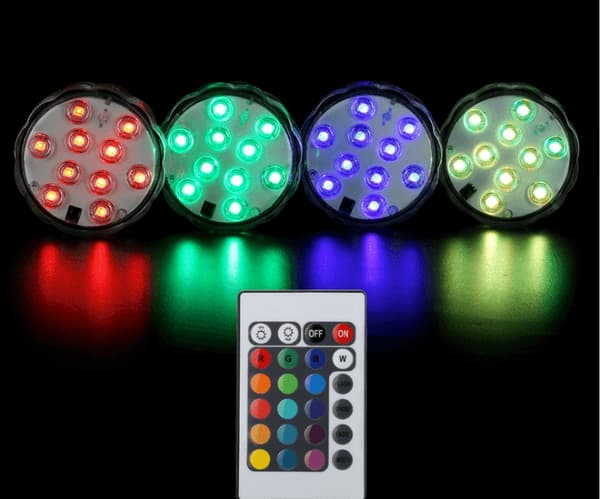 LED-ljus med 16 olika färger (vattentät) inkl. fjärrkontroll
