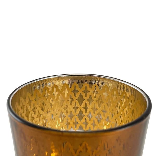 Värmeljushållare i glas (2 st.) Koppar/svart från SIA Home Fashion