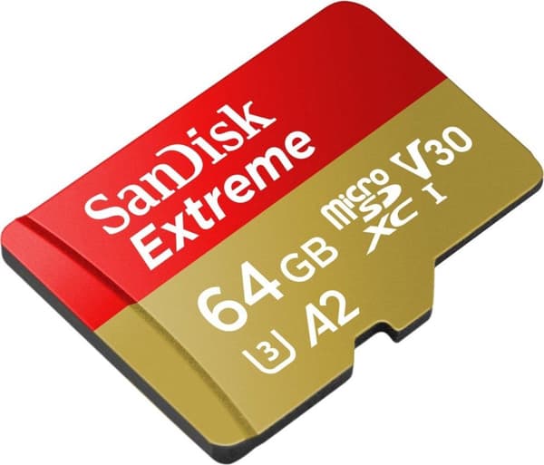 SanDisk Extreme 64 GB MicroSDXC UHS-I klass 10