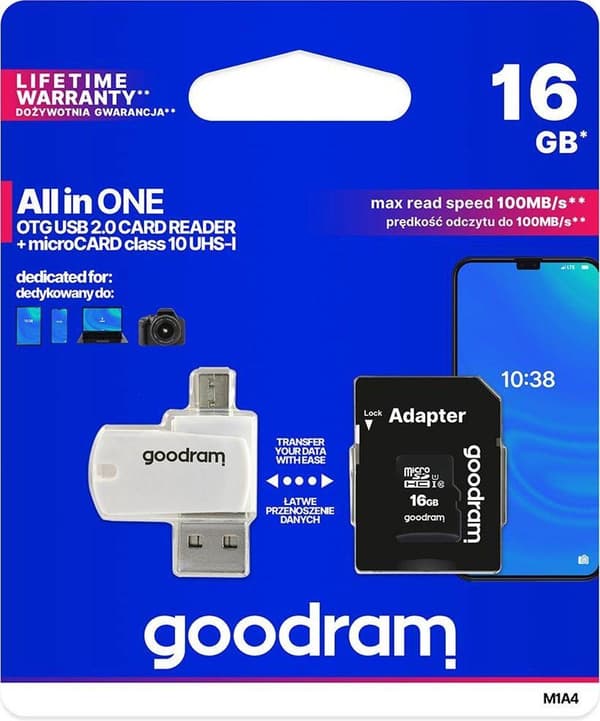 Goodram M1A4-0160R12 hukommelseskort 16 GB MicroSDHC Class 10 UHS-I