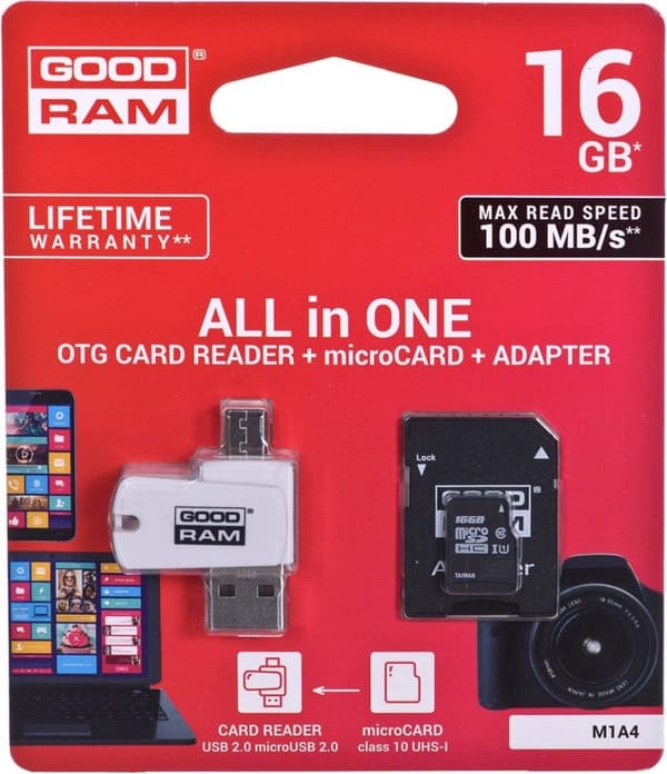 Goodram M1A4-0160R12 hukommelseskort 16 GB MicroSDHC Class 10 UHS-I