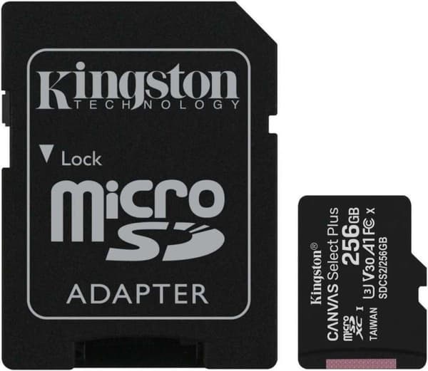 Kingston Technology 256GB micSDXC Canvas Select Plus 100R A1 C10-kort + ADP