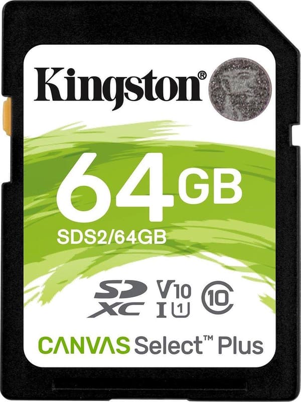 Kingston Technology 64GB SDXC Canvas Select Plus 100R C10 UHS-I U1 V10