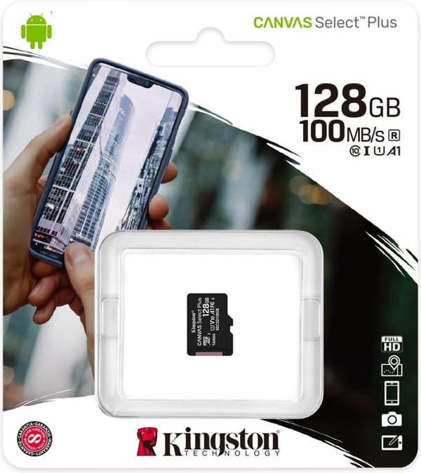 Kingston Technology Canvas Select Plus 128 Gt MicroSDXC UHS-I Class 10
