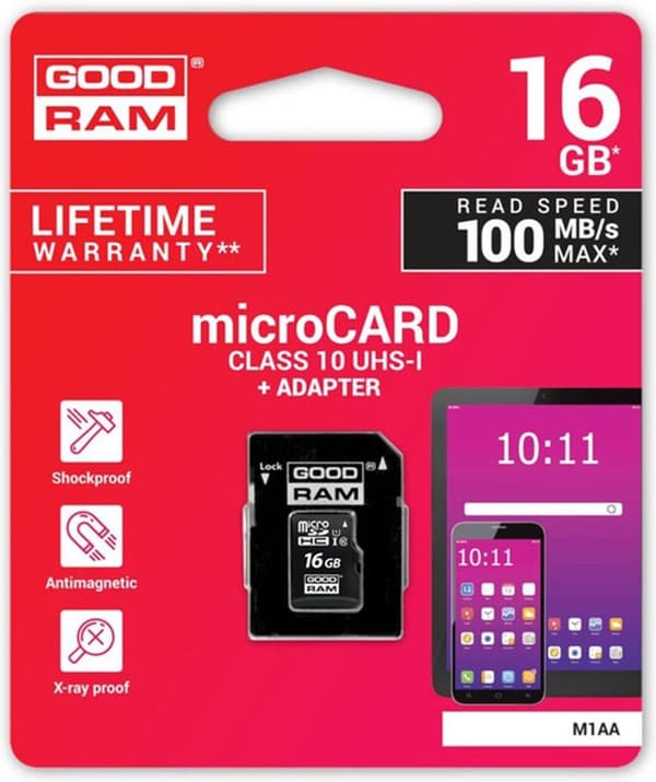 Goodram M1AA-0160R12 minneskort 16 GB MicroSDHC klass 10 UHS-I