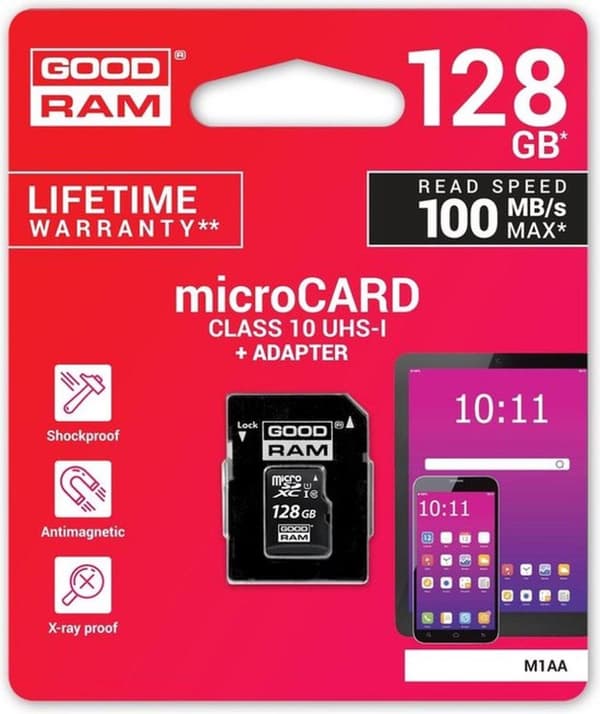 Goodram M1AA-1280R12 minneskort 128 GB MicroSDXC Class 10 UHS-I