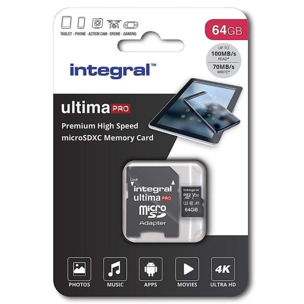 Integral Micro SDXC V30 100/70MB 64GB