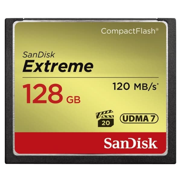 Sandisk CF Extreme 128GB 120MB/s Læs 85MB/s Skriv