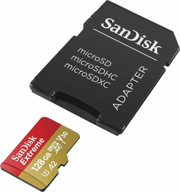 SanDisk Extreme 128 GB MicroSDXC UHS-I Class 10 + adapter
