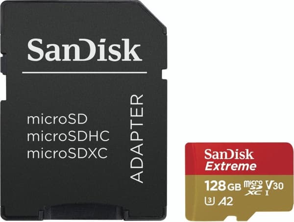SanDisk Extreme 128 GB MicroSDXC UHS-I Class 10 + adapter