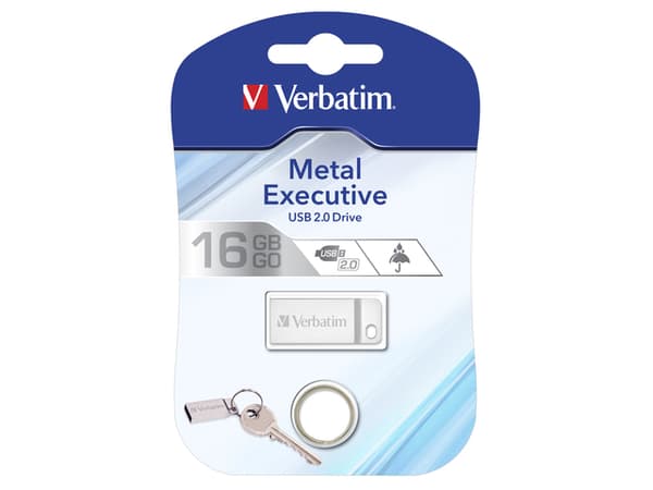 MEMORIE USB VERBATIM METAL EXECUTIVE 16GB USB 2.0 ARGINTIU "98748" (TIMBRU VERDE 0.03 LEI)