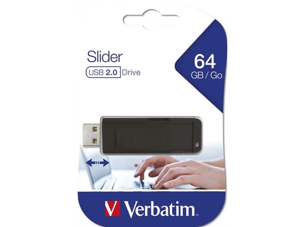 Pendrive Slider 64GB Black Svart