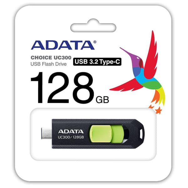 MEMORY DRIVE FLASH USB-C 128GB/ACHO-UC300-128G-RBK/GN ADATA
