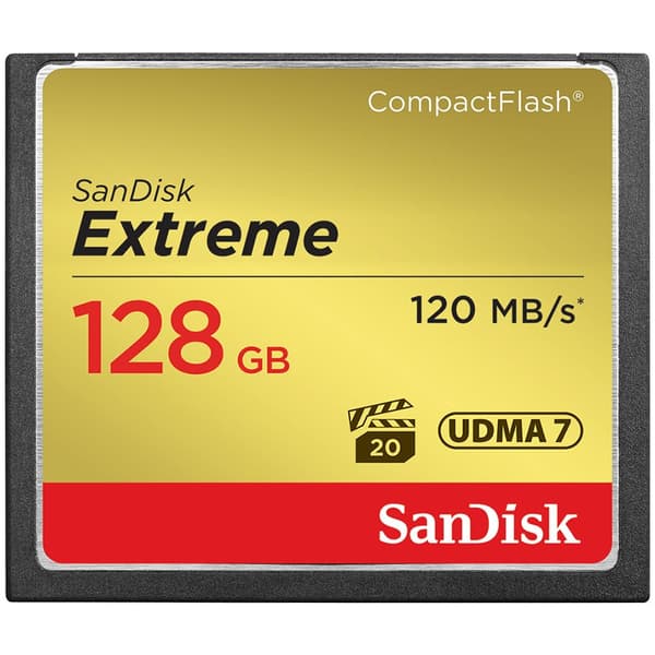 Memory card  SANDISK Extreme Compact flash, 128GB