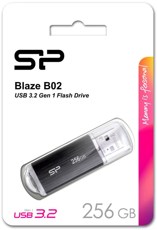 SILICON POWER Blaze B02 Pendrive USB flash drive 256 GB USB Type-A 3.2 Gen 1 (SP256GBUF3B02V1K) Black