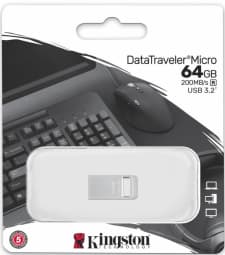 USB stick KINGSTON DataTraveler Micro, 64GB Sølv