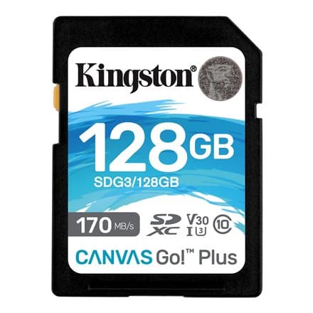Kingston 128GB SDXC Canvas Go Plus 170R C10 UHS-I U3 V30