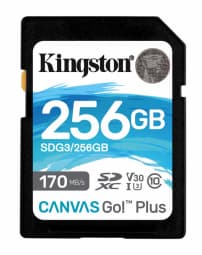 Kingston 256GB SDXC Canvas Go Plus 170R C10 UHS-I U3 V30