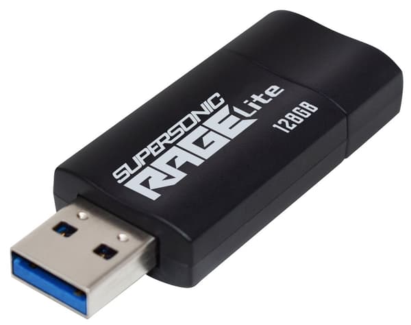 Flashdrive Patriot Rage Lite 120 MB/S 128GB USB 3.2 Sort, Blå