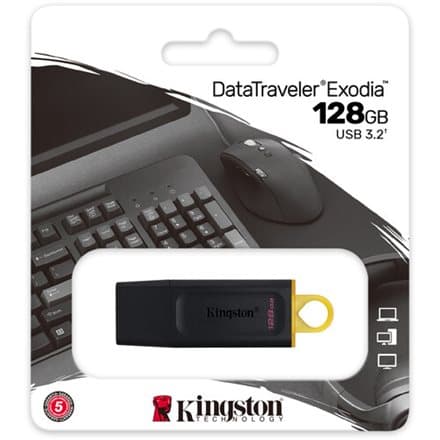 KINGSTON 128GB USB3.2 Gen1 DataTraveler Exodia Black + Yellow