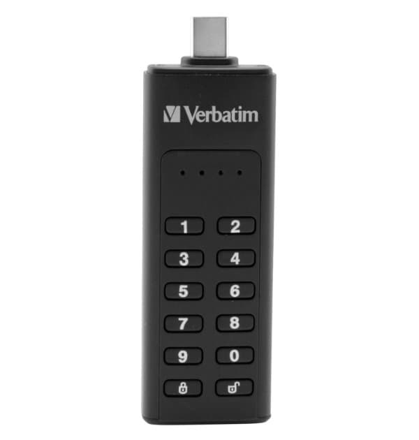 MEMORIE USB KEYPAD VERBATIM 128GB CU ENCRIPTIE AES 256-BIT, USB C "49432" (TIMBRU VERDE 0.03 LEI)