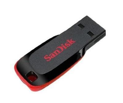 USB stick SanDisk Cruzer Blade, 32GB Sort, Rød