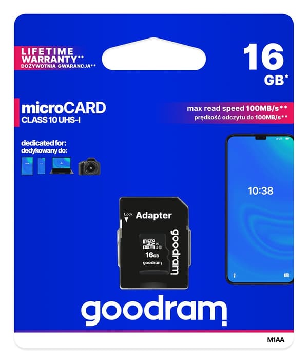 Goodram M1AA-0160R12 hukommelseskort 16 GB MicroSDHC Class 10 UHS-I