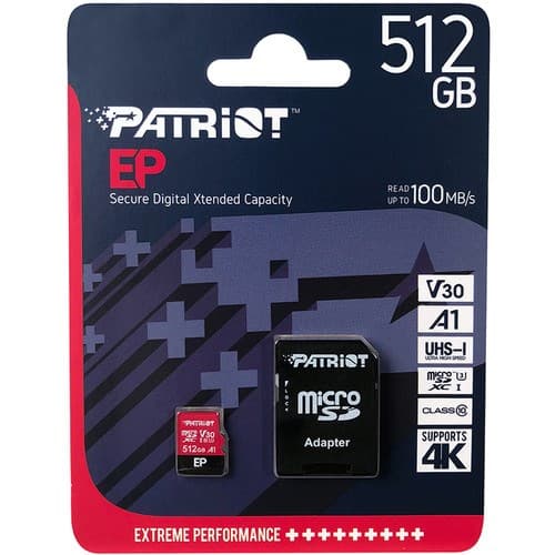 Patriot Memory PEF512GEP31MCX minneskort 512 GB MicroSDXC Class 10