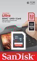 Miniatyrbild 2 av 3: SanDisk Ultra 32GB SDHC Mem Card 100MB/s minneskort UHS-I Klass 10
