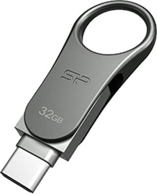 Silicon Power Mobile C80 USB flash drive 32 GB USB Type-A / USB Type-C 3.0 (3.1 Gen 1) Titanium