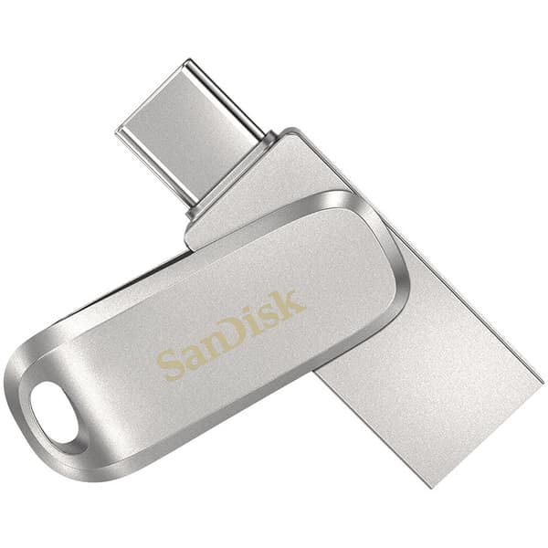 SanDisk Ultra Dual Drive Luxe USB Type-C 1TB - 150MB/s, USB 3.1 Gen 1 Rustfrit stål
