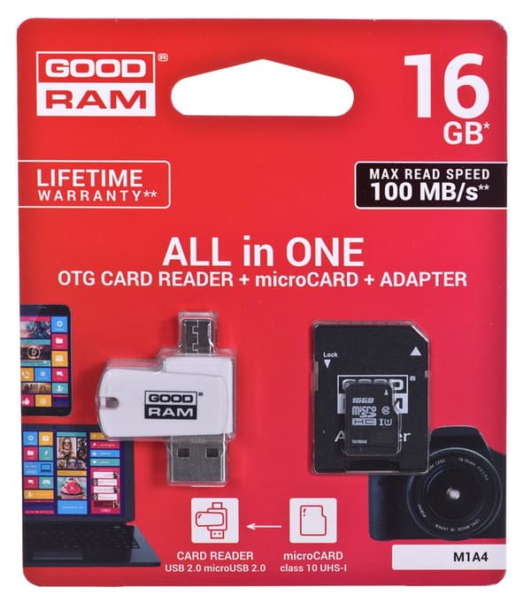 Goodram M1A4-0160R12 minneskort 16 GB MicroSDHC Class 10 UHS-I
