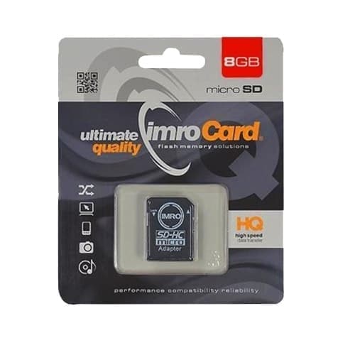 8GB Imro + adp 10C microSD minnekort